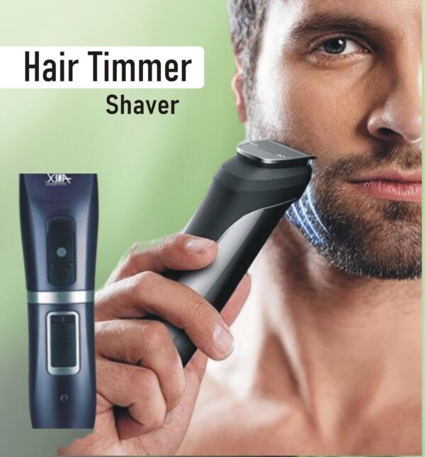 Dulex Hair Trimmer and Shaver with adjustable combs and foil head, displayed on a white background, ideal for facial hair grooming and close shaves
