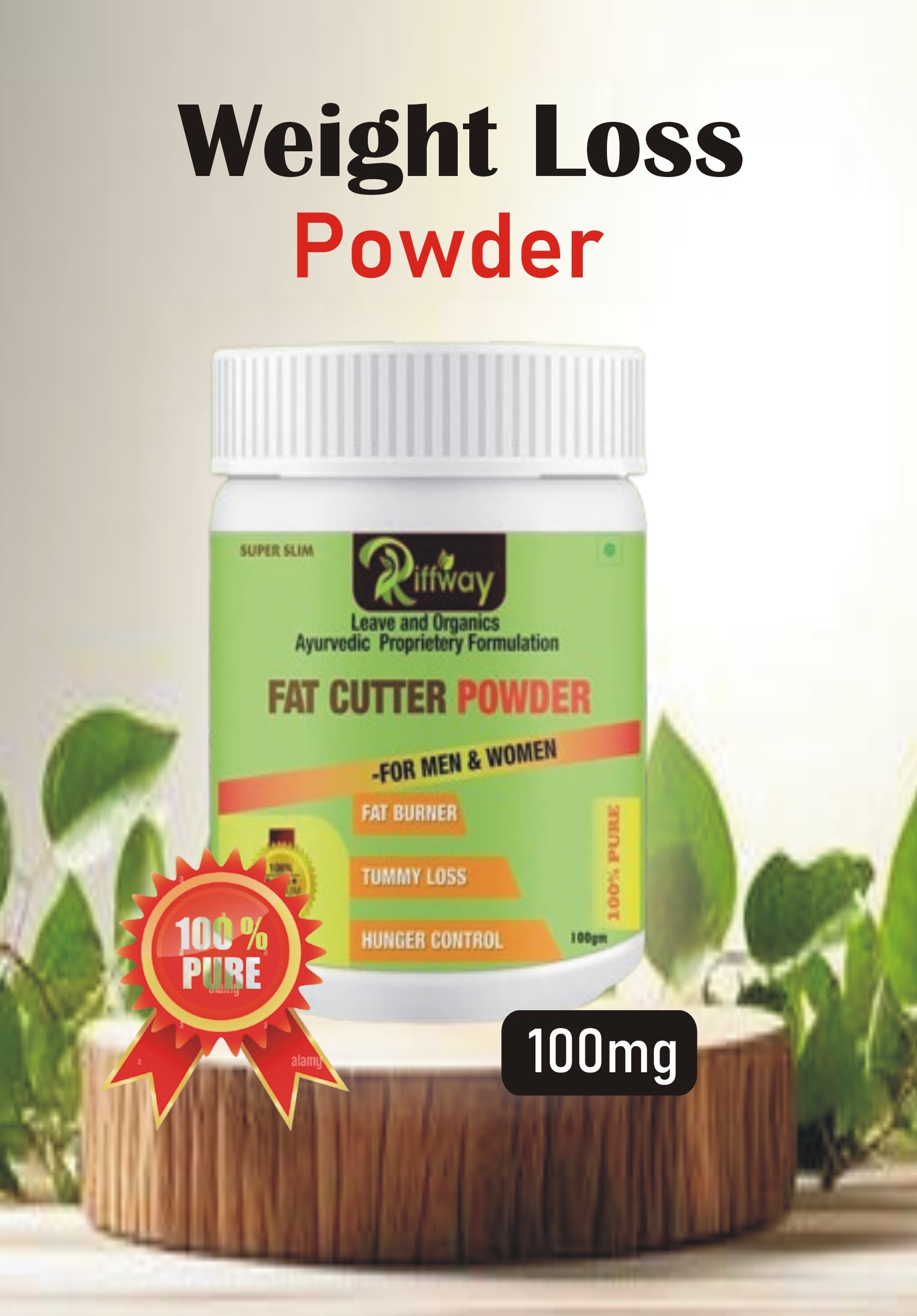 Fat Cutter Powder, a 100% natural weight loss supplement with green tea and garcinia cambogia,